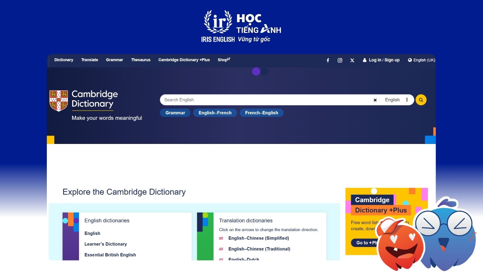 trang-web-kiem-tra-phien-am-tieng-anh-Cambridge Dictionaries Online