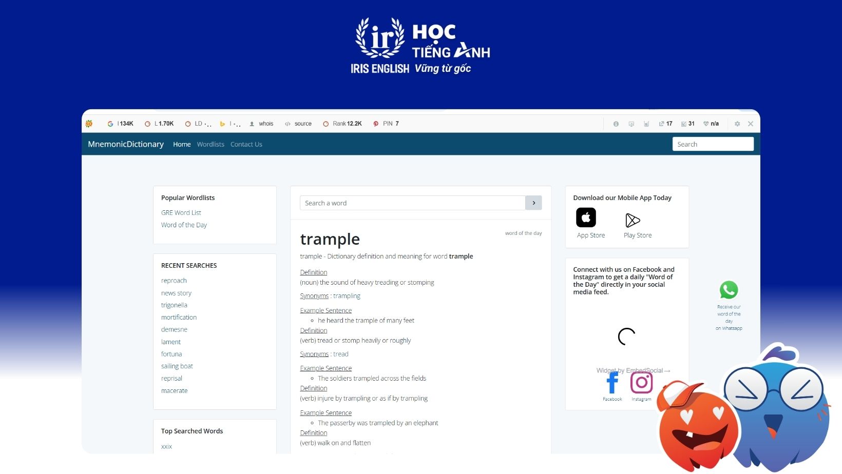 trang-web-kiem-tra-phien-am-tieng-anh-Mnemonic Dictionary