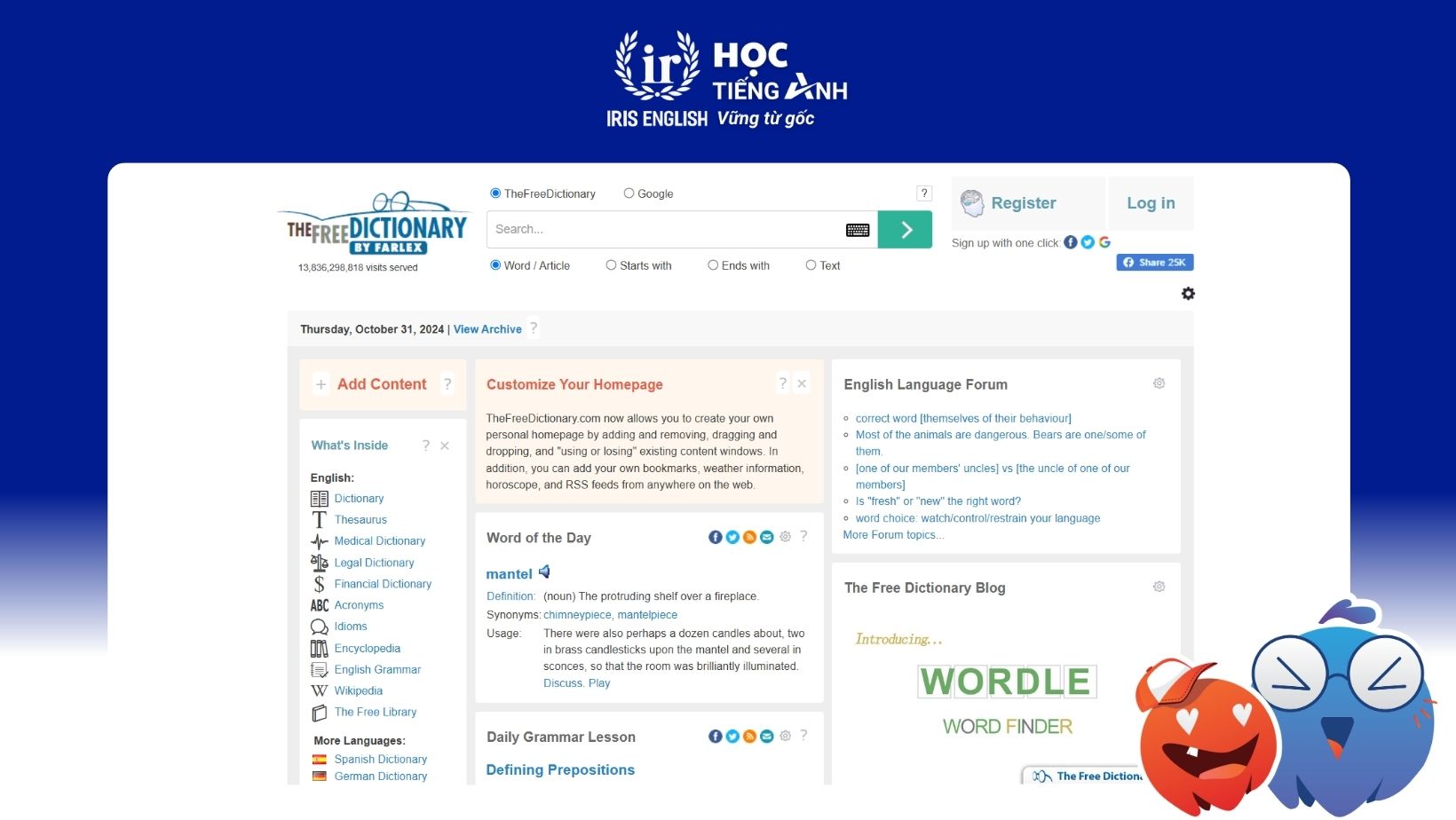 trang-web-kiem-tra-phien-am-tieng-anh-The Free Dictionary