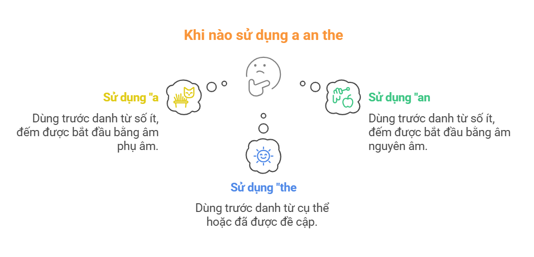 Khi nào sử dụng a an the