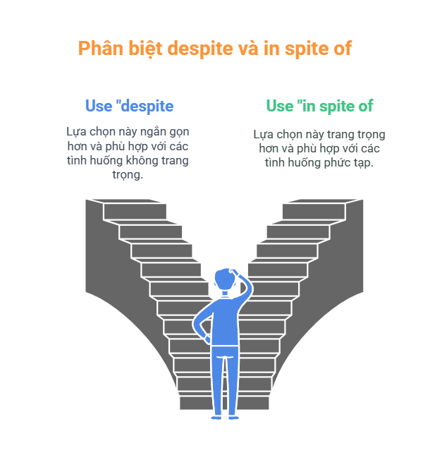 Phân biệt despite và in spite of