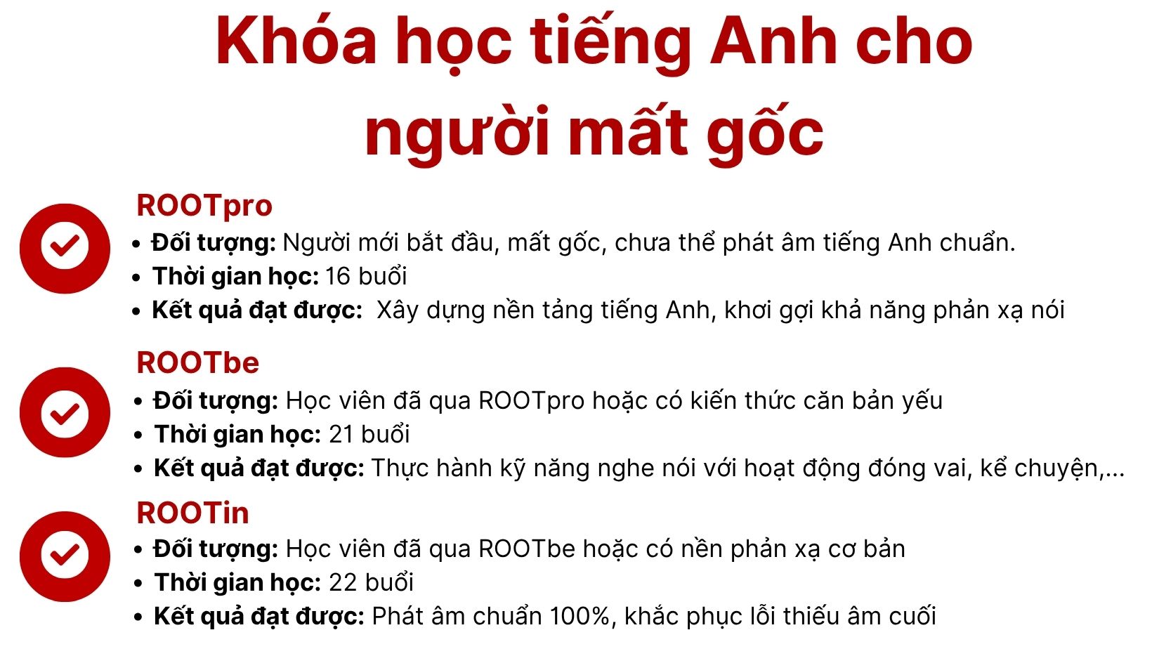 Khóa học tiếng Anh cho người mất gốc (ROOTBasic)