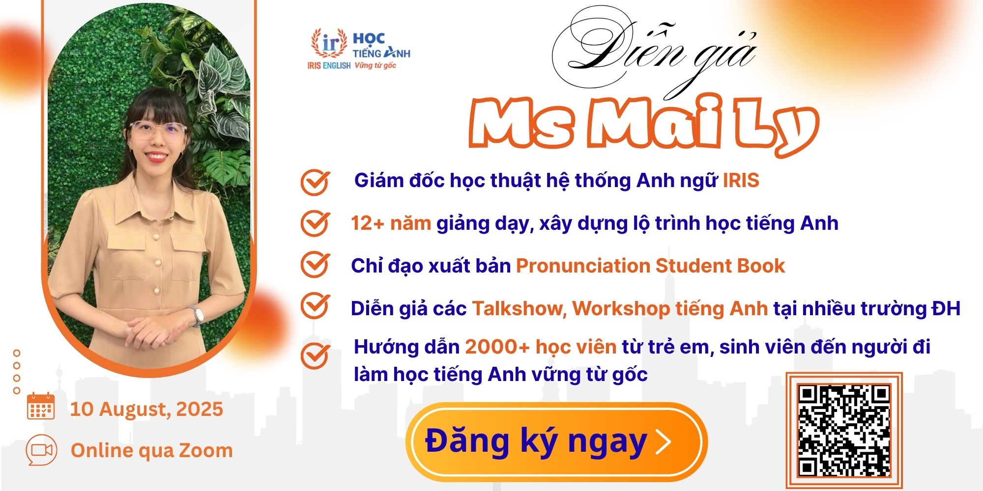 Thông tin diễn giả của talkshow hướng dẫn giải đề tiếng Anh đầu vào cho tân sinh viên lần 1