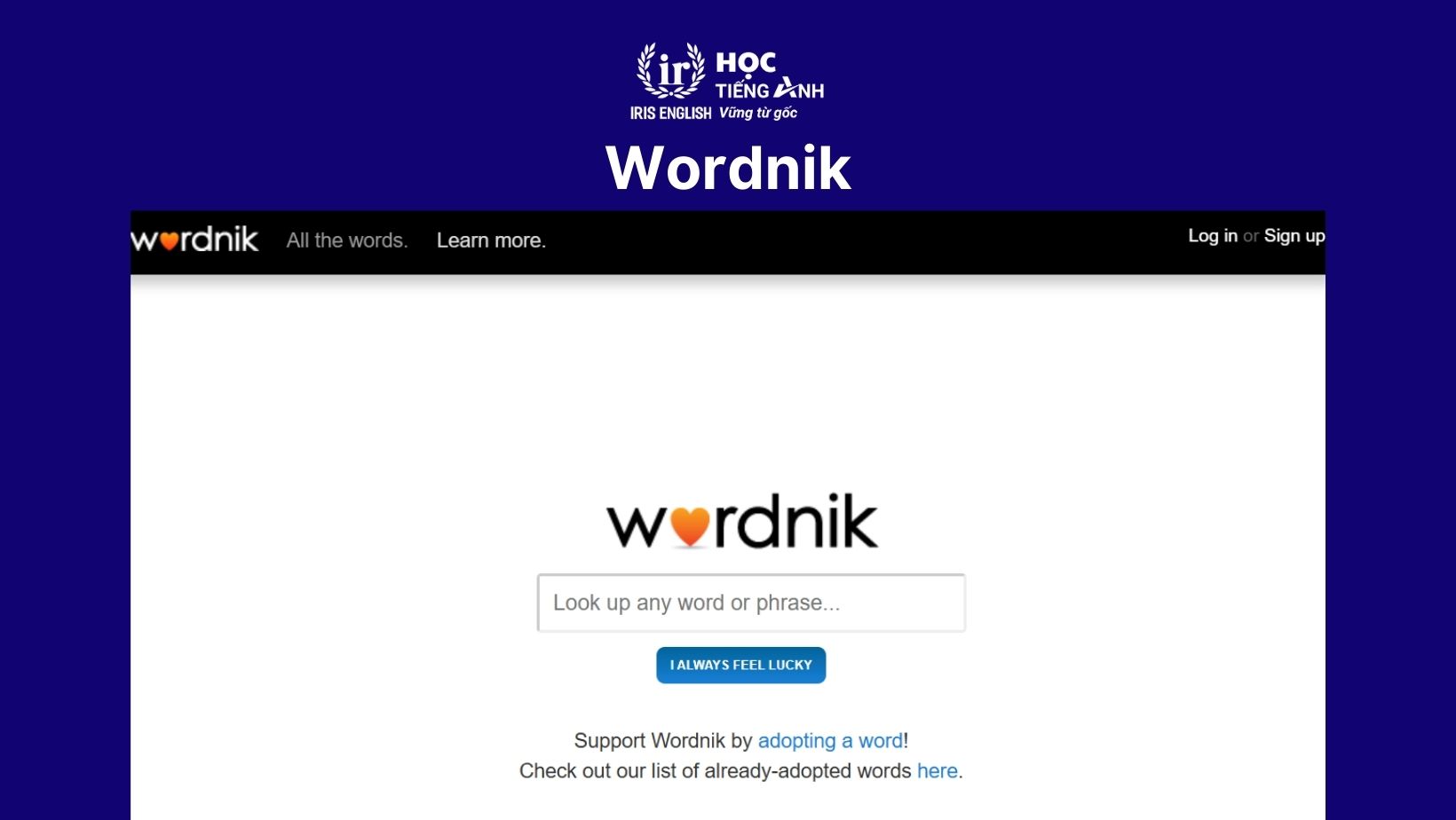 Web tra từ điển tiếng Anh - Wordnik