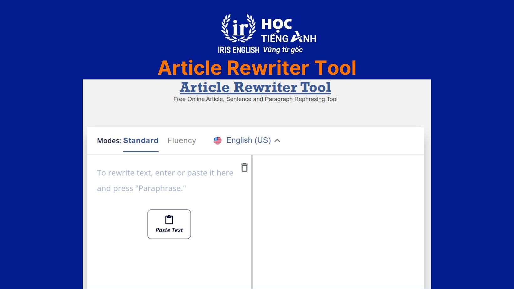 Web viết lại câu tiếng Anh - Article Rewriter Tool